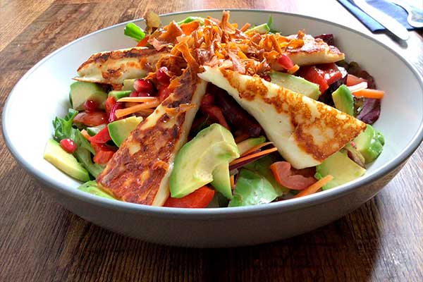 Leith Depot Delicious Vegetarian Salad with Halloumi & Avocado